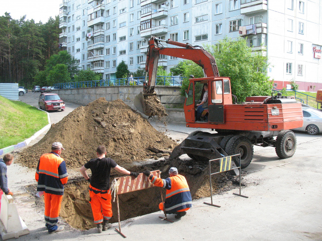 Авария! Прорыв водовода.