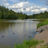 Река, лето, облака